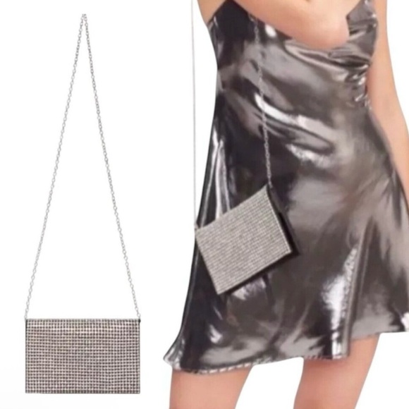 STELLA CRYSTAL BAG by Amber Sceats -NWT  Satin/Cubic Zirconia with Dust Bag - Picture 12 of 14